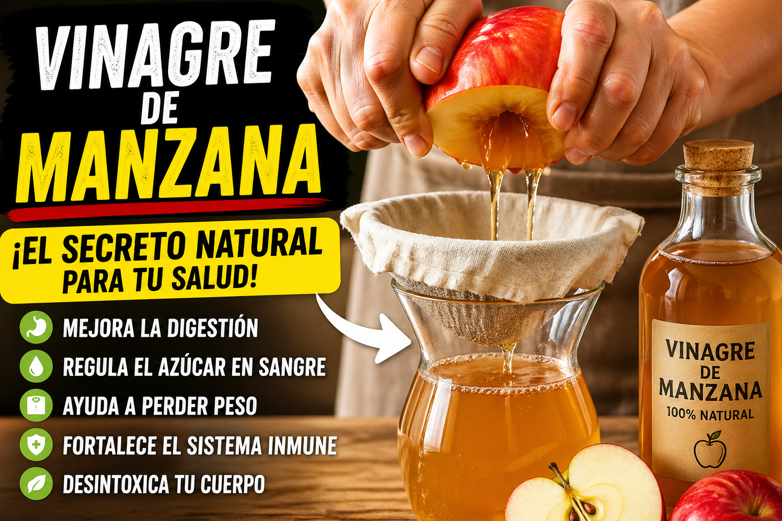 Este remedio natural con vinagre de manzana está transformando cuerpos por dentro! Descubre por qué todos están hablando de esto”