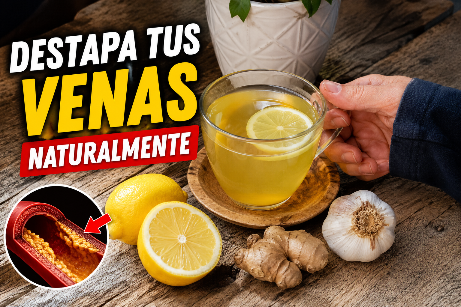 “¡DESTAPA TUS VENAS NATURALMENTE! El secreto con limón, jengibre y ajo que pocos conocen”